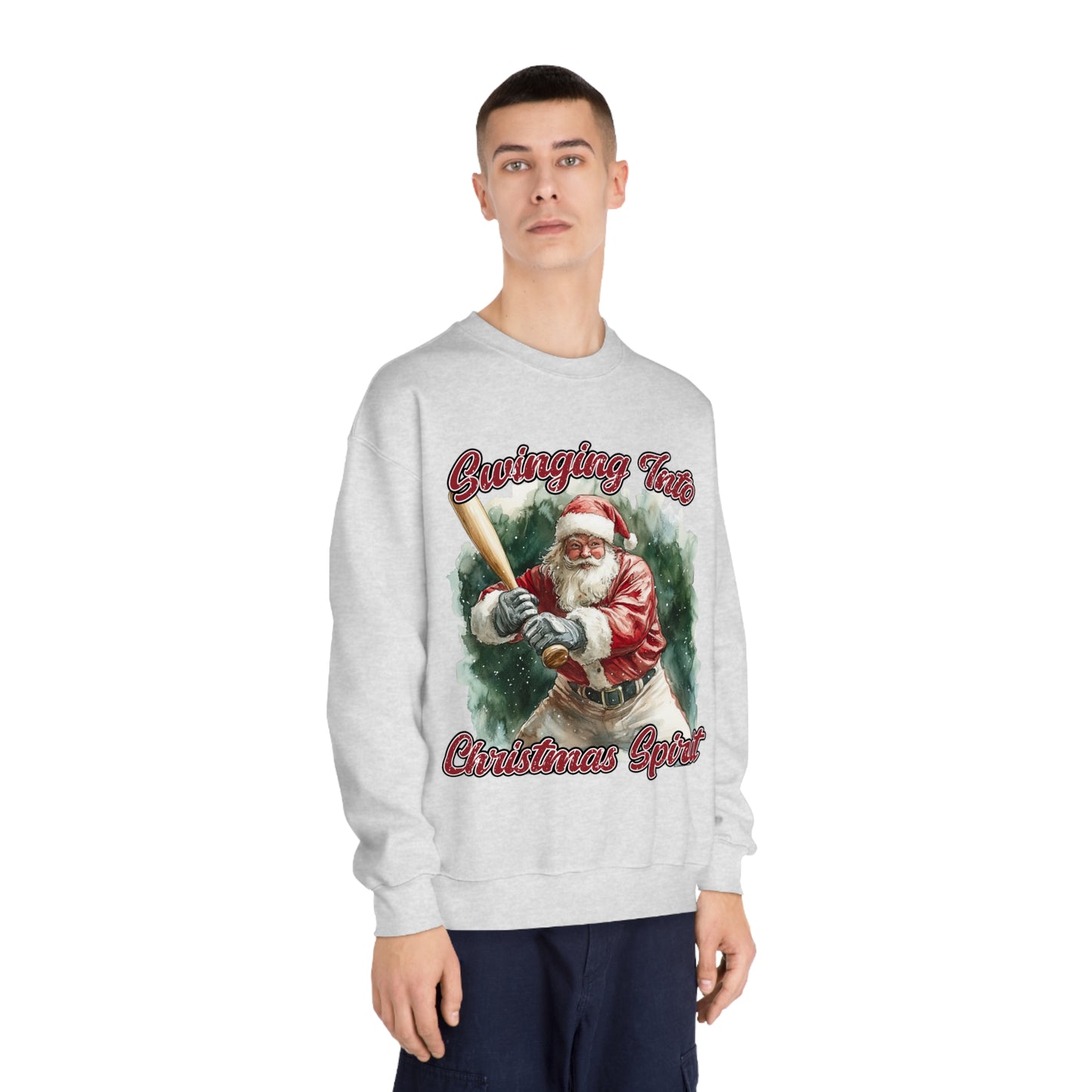 Swinging Into Christmas Spirit- Baseball Sweatshirt