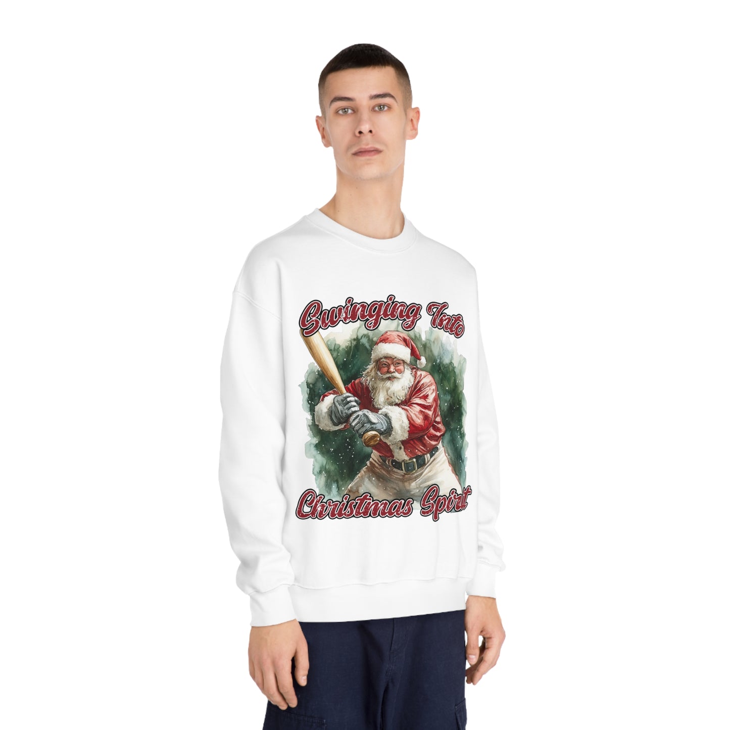 Swinging Into Christmas Spirit- Baseball Sweatshirt
