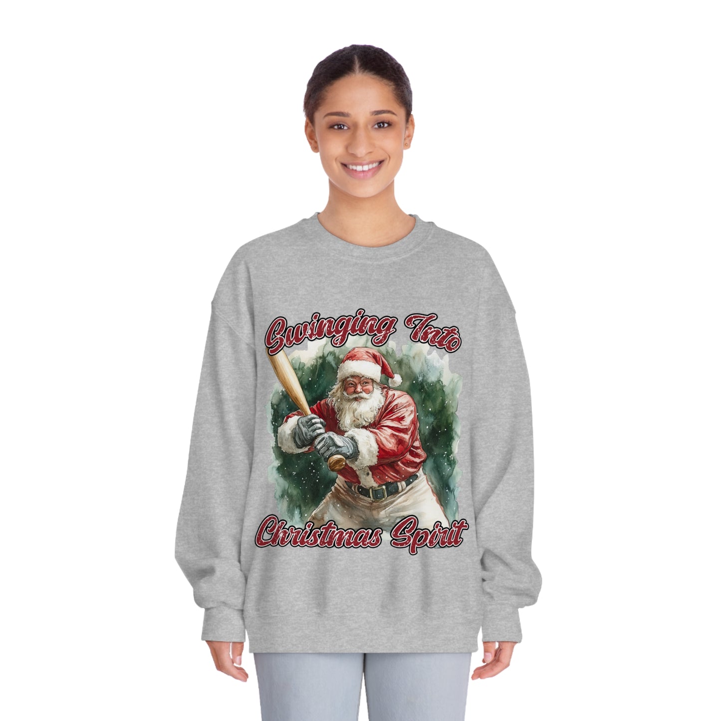 Swinging Into Christmas Spirit- Baseball Sweatshirt