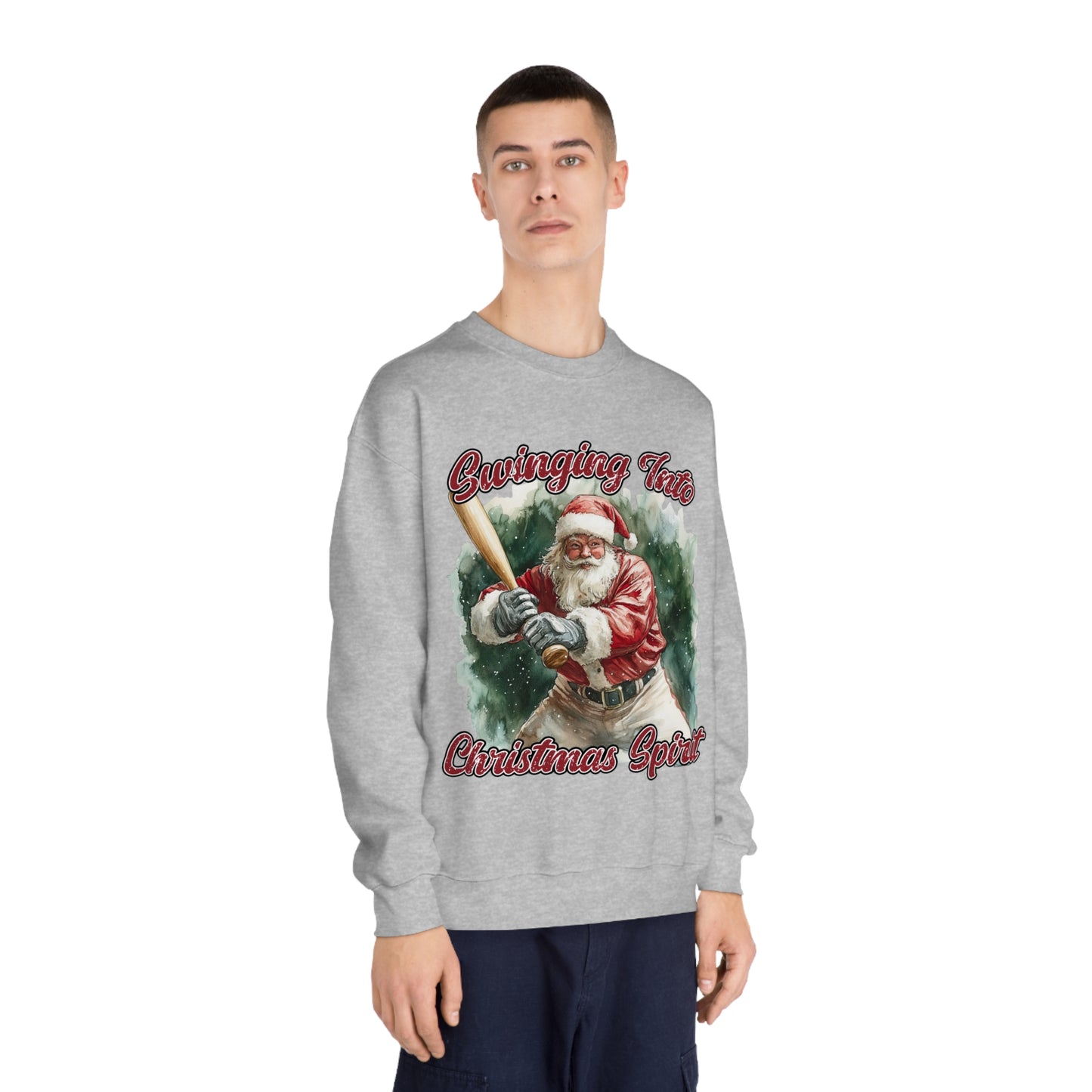 Swinging Into Christmas Spirit- Baseball Sweatshirt