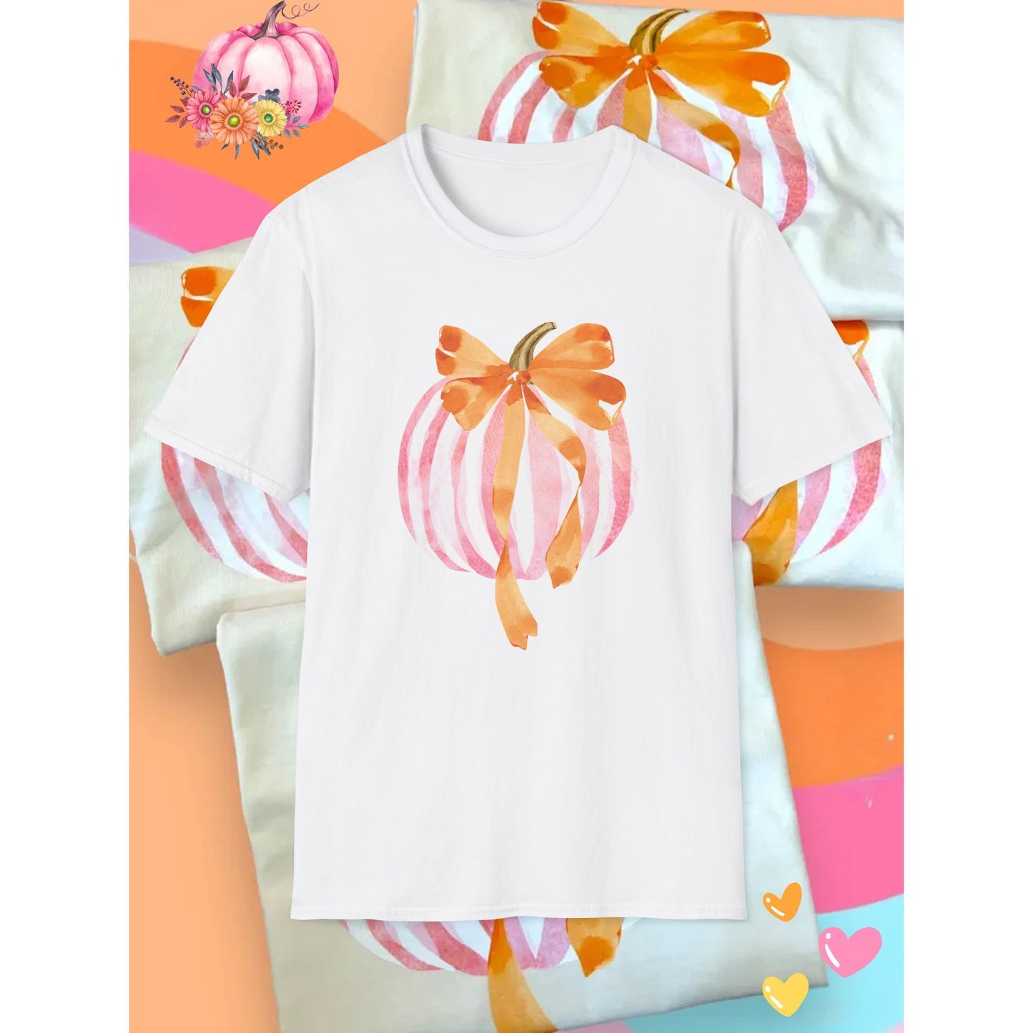 Pumpkin Ribbon Unisex T-Shirt