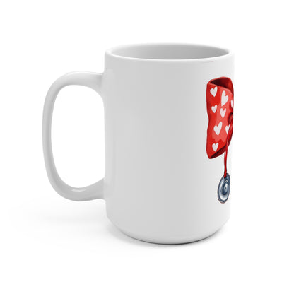 Mug 15oz featuring a bow w/ stethoscope Nurse Mom