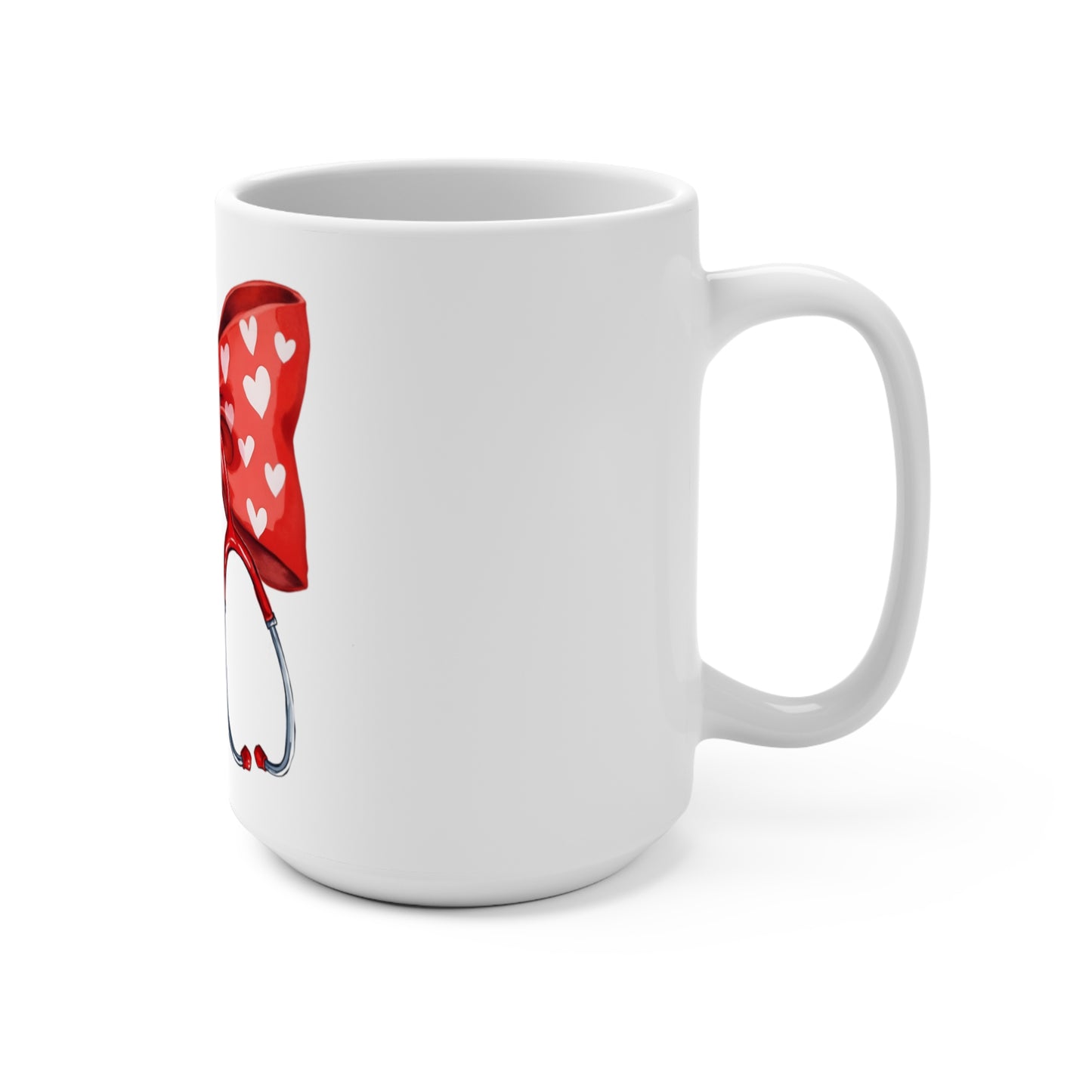 Mug 15oz featuring a bow w/ stethoscope Nurse Mom