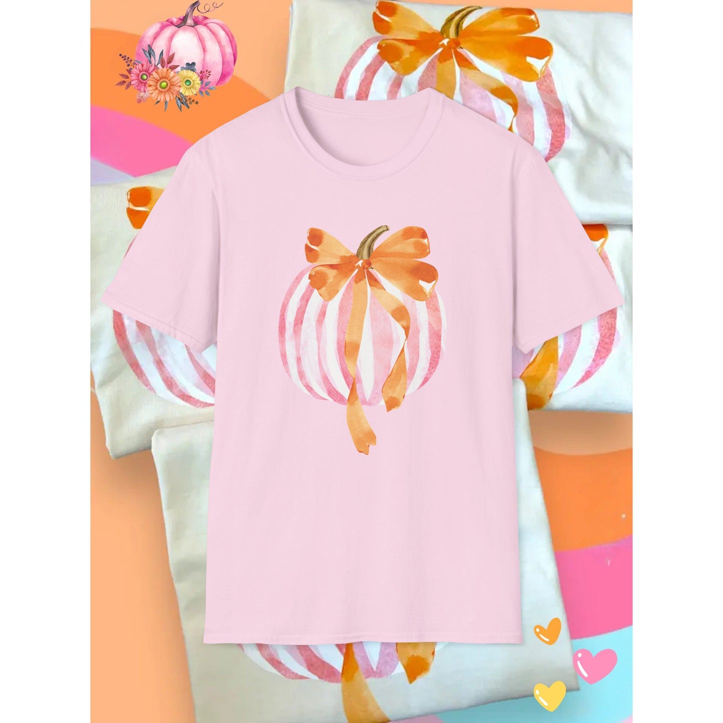 Pumpkin Ribbon Unisex T-Shirt