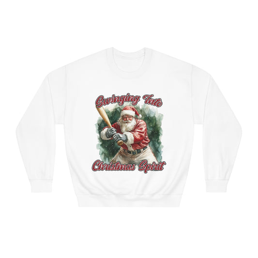 Swinging Into Christmas Spirit- Baseball Sweatshirt