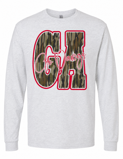 Unisex Camo Go Dawgs Graphic T-Shirt – Short Sleeve, Long Sleeve & Sweatshirt