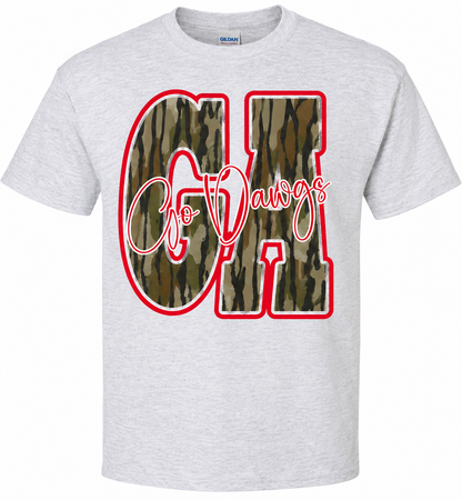 Unisex Camo Go Dawgs Graphic T-Shirt – Short Sleeve, Long Sleeve & Sweatshirt