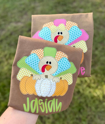 Unisex Personalized Turkey Shirt | Kids Thanksgiving Fall