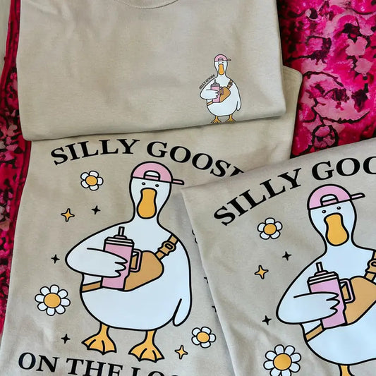 Silly Goose on the Loose Tshirt, Long Sleeve Shirt, or Sweatshirt (2 sided)