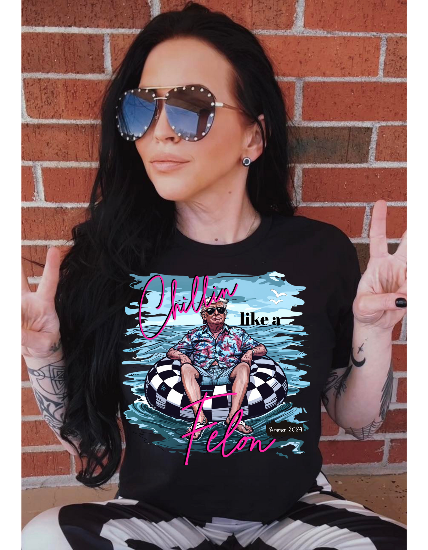 Chillin like a Felon Trump Tshirts MAGA Funny Tshirts