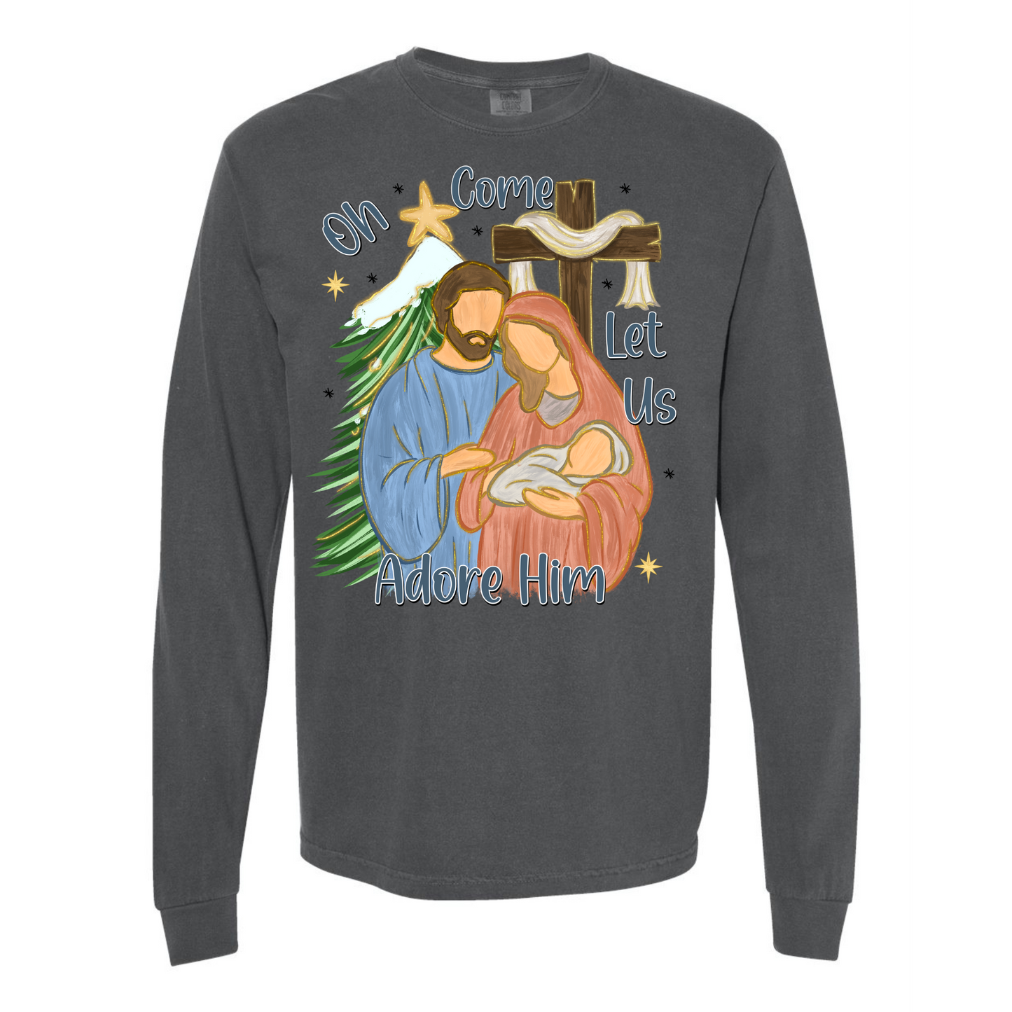 Oh Come Let Us Adore Him Christmas Jesus Shirt