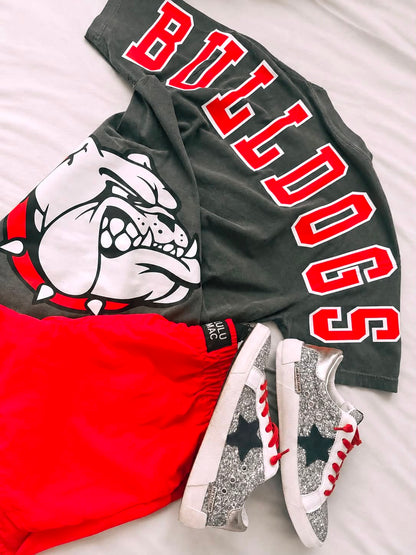 Bulldogs long sleeve shirt with bulldog graphic and Bulldogs back print
