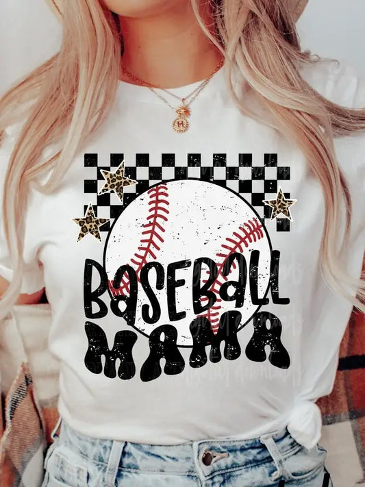 Baseball Mama w/ Cheetah Stars