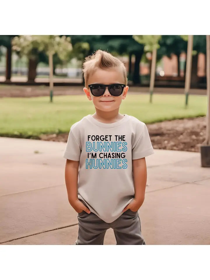 Forget the Bunnies, Im Chasing Hunnies Youth Tshirt