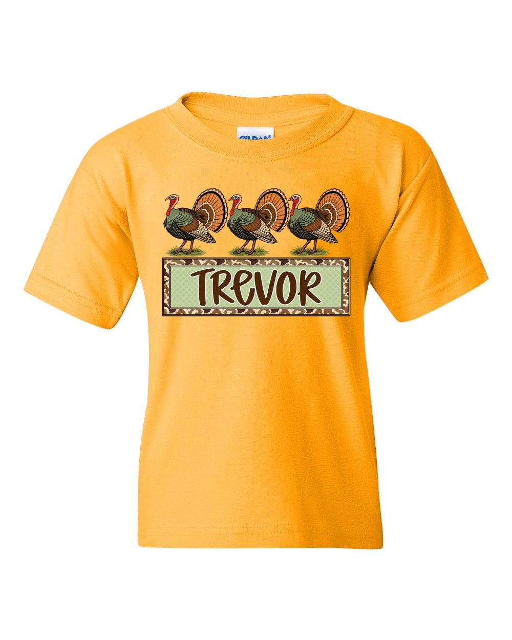 Trio Turkey Kids Youth Shirt-Long/Short Thanksgiving Fall