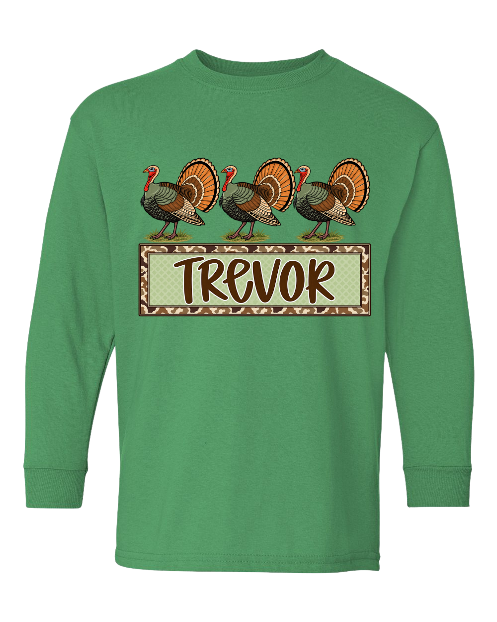 Trio Turkey Kids Youth Shirt-Long/Short Thanksgiving Fall