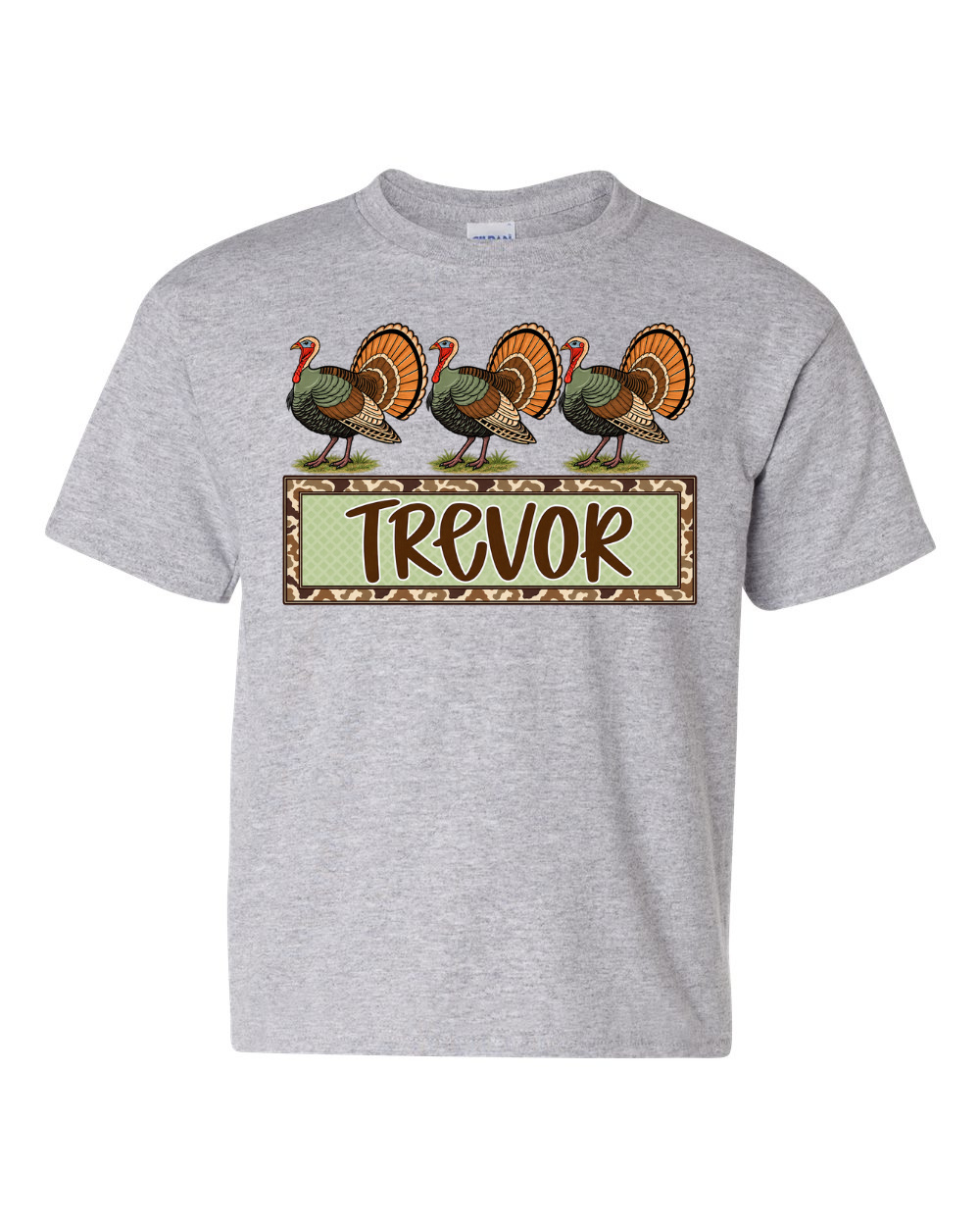 Trio Turkey Kids Youth Shirt-Long/Short Thanksgiving Fall