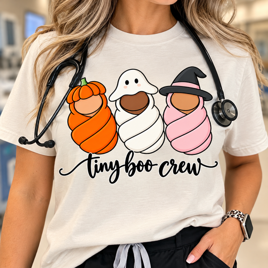 Tiny Boo Crew Halloween nurse Gildan shirt
